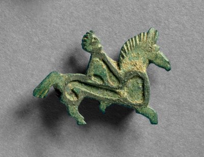 Brooch in the form of horse and riders bronze (detail) by Roman